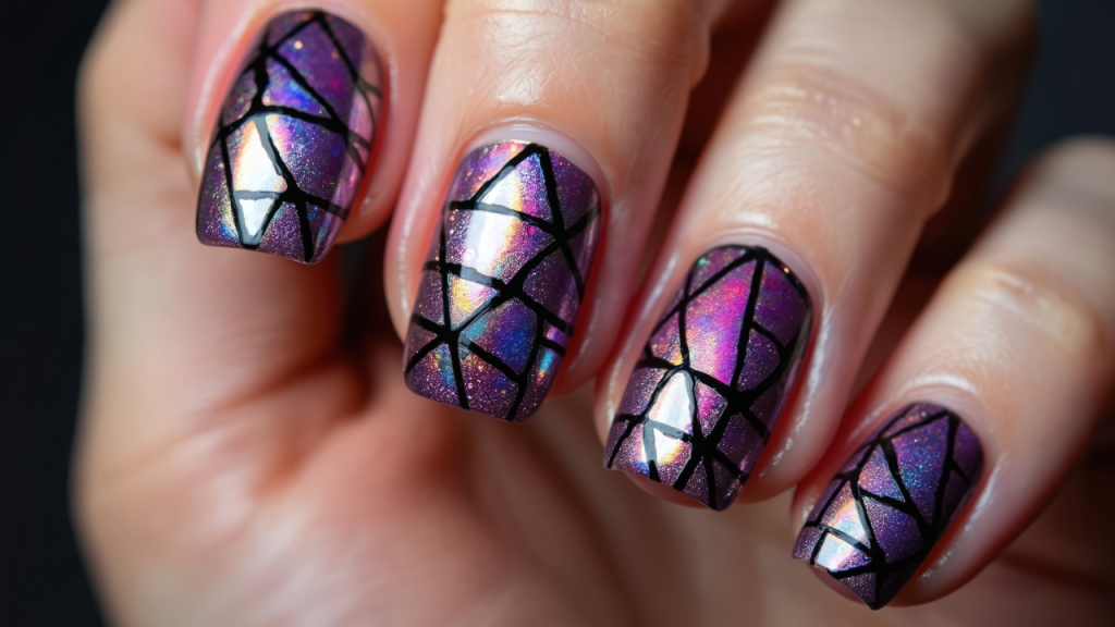 Black & Purple Geometric Art