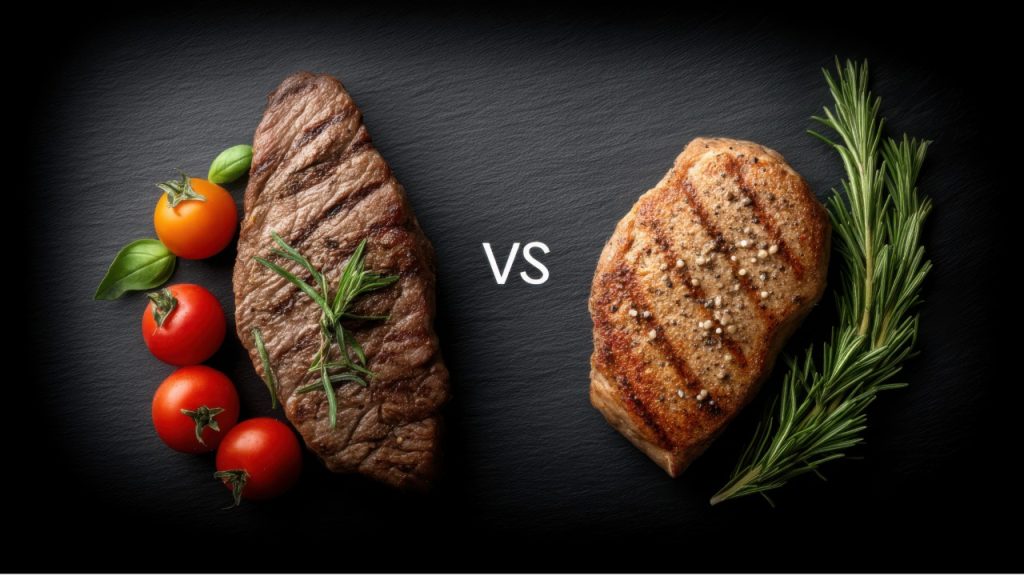 Nutrition facts comparing ham and Canadian bacon