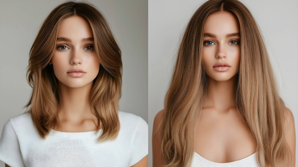 Blonde lowlights on brown hair