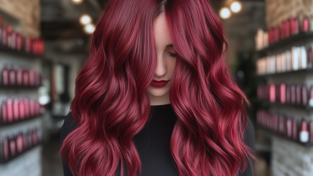Dark burgundy hair color